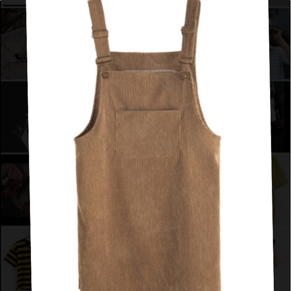 Brown corduroy khaki jumper dress